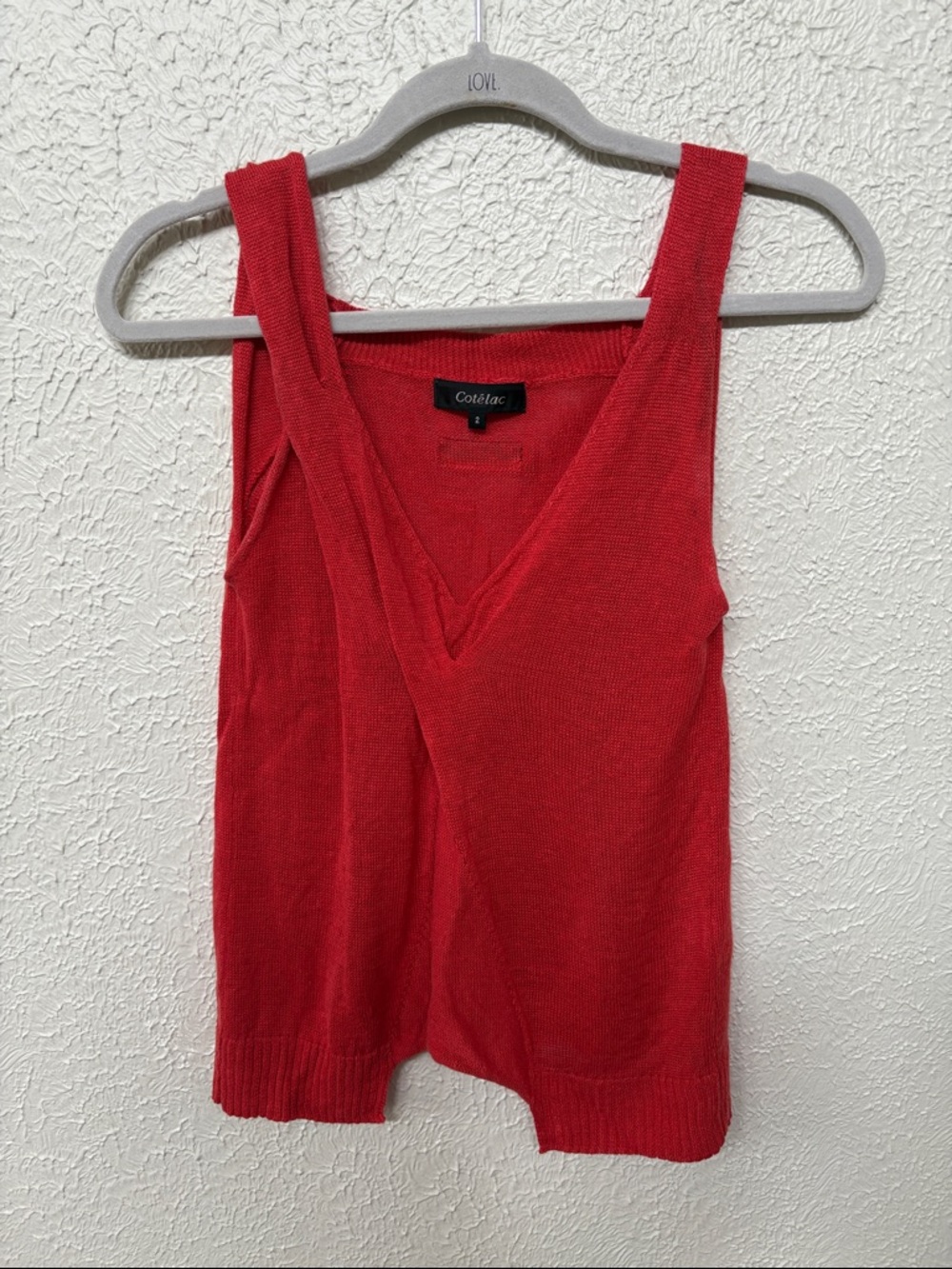 COTÉLAC Coral V-Neck Knit Tank Top